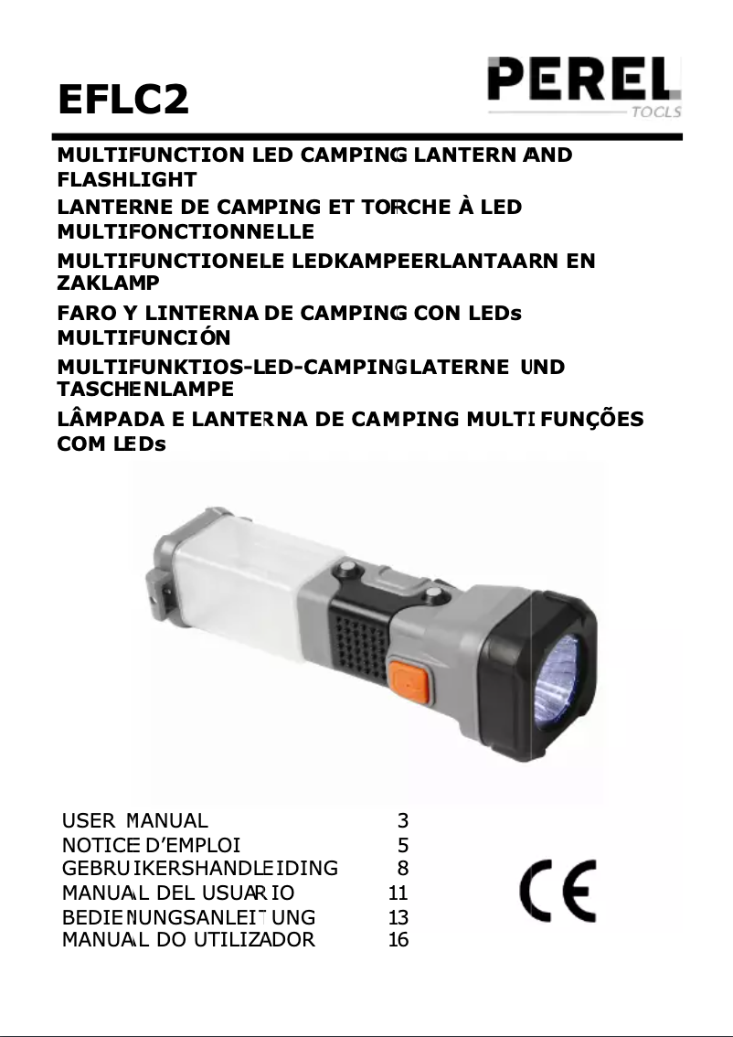 Page n°1 - Manuel utilisateur Perel EFLC2