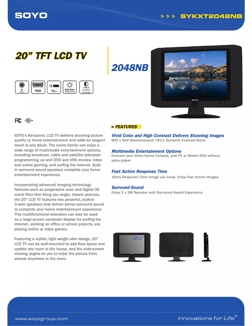 Page 1 de la notice Manuel utilisateur Soyo SYKXT2048NB