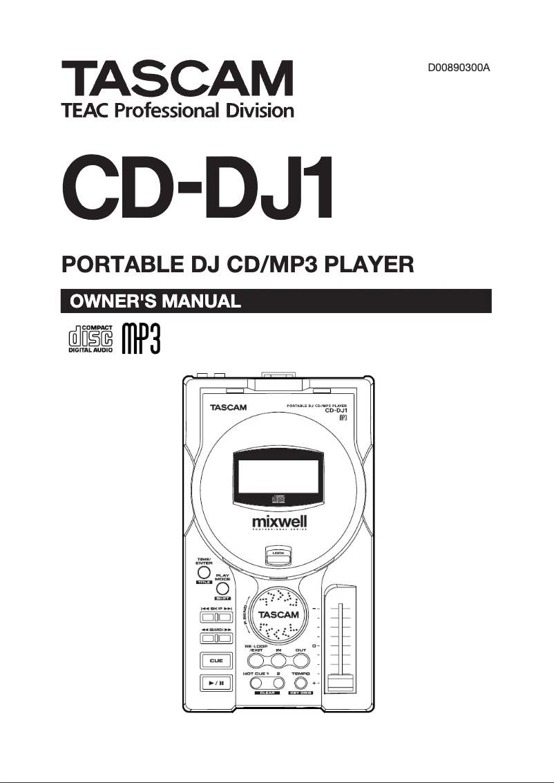 Page n°1 - Manuel utilisateur Tascam CD-DJ1