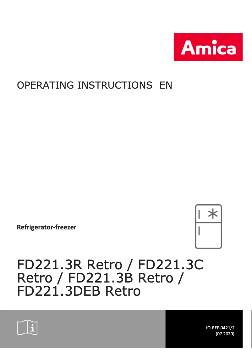 Page n°1 - Manuel utilisateur Amica FDR2213R