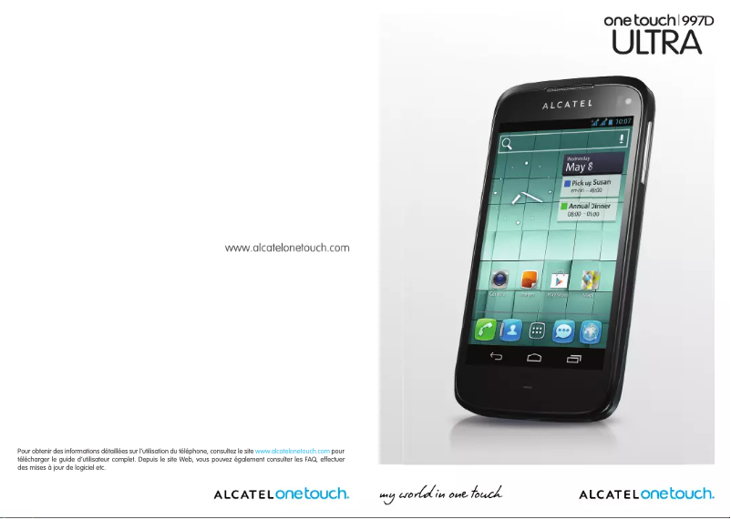 Page 1 de la notice Manuel utilisateur Alcatel One Touch ULTRA 997D