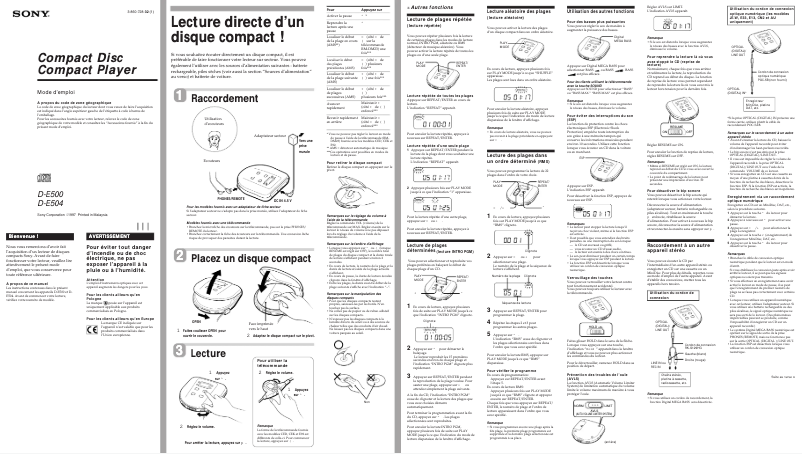 Página 1 del manual Manual de usuario Sony D-E504