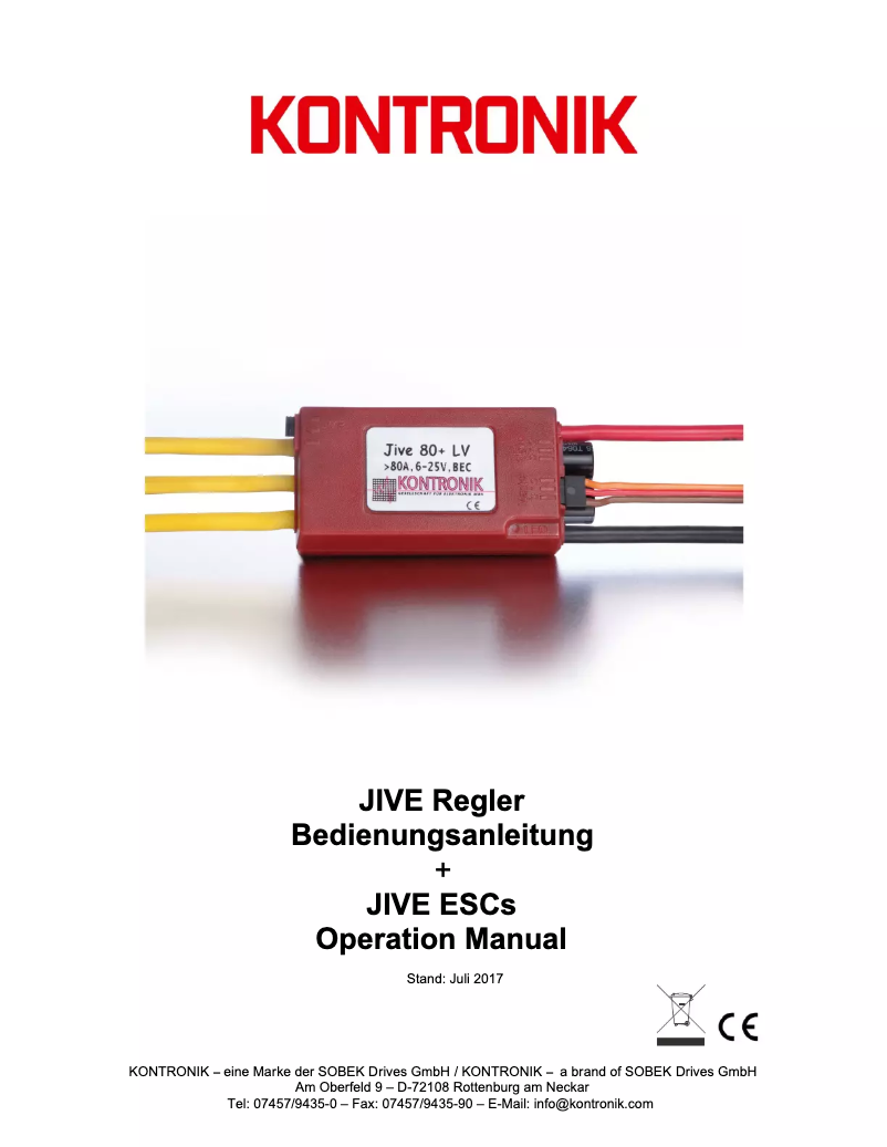 Page 1 de la notice Manuel utilisateur KONTRONIK JIVE 100+ LV