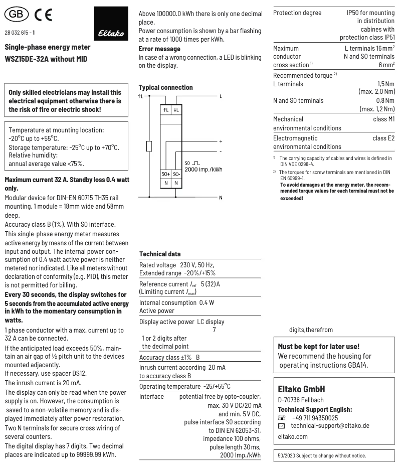 Image de la première page du manuel de l'appareil WSZ15DE-32A