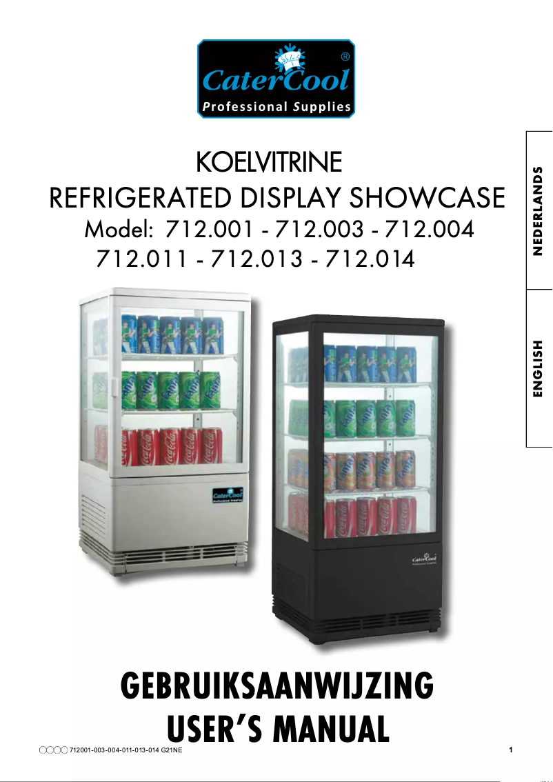 Page 1 de la notice Manuel utilisateur CaterCool 712011