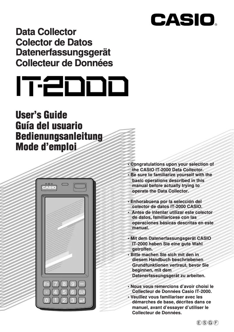 Page 1 de la notice Manuel utilisateur Casio IT-2000D30E