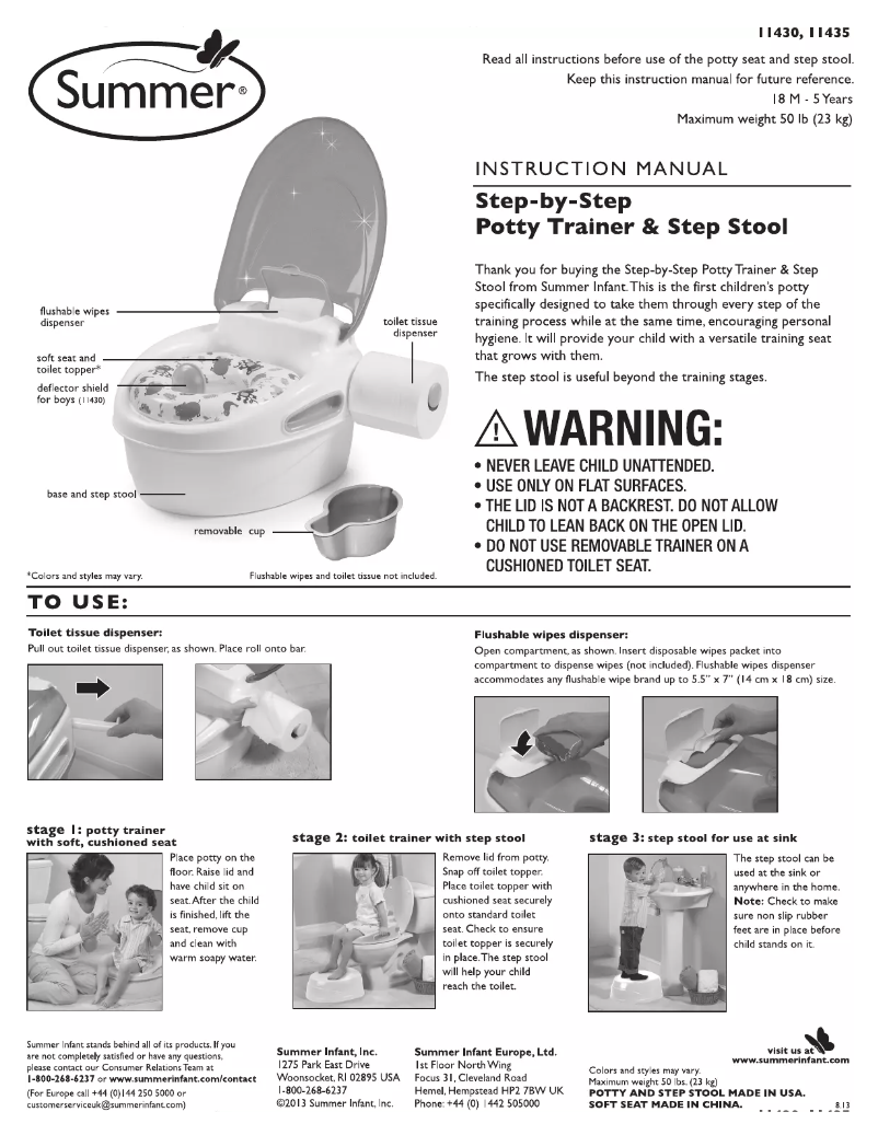 Page 1 de la notice Manuel utilisateur Summer Infant 11430