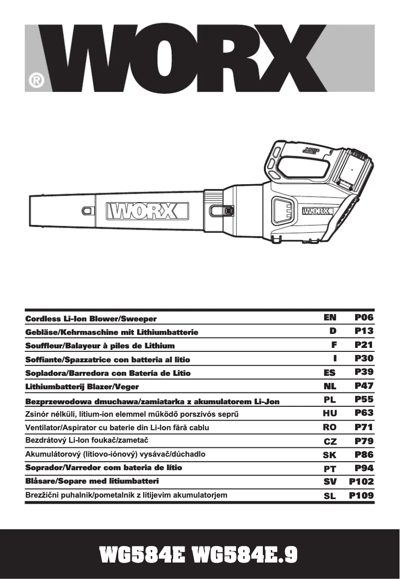 Página 1 del manual Manual de usuario Worx WG584E.9