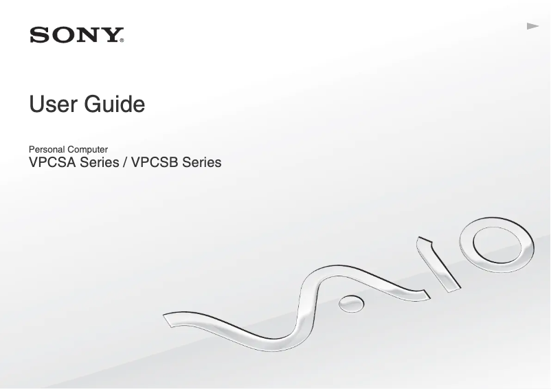 Page n°1 - Manuel utilisateur Sony Vaio VPCSA22GX