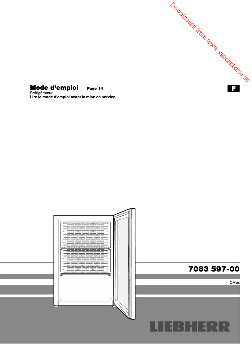 Page n°1 - Manuel utilisateur Liebherr CMes 502 CoolMini