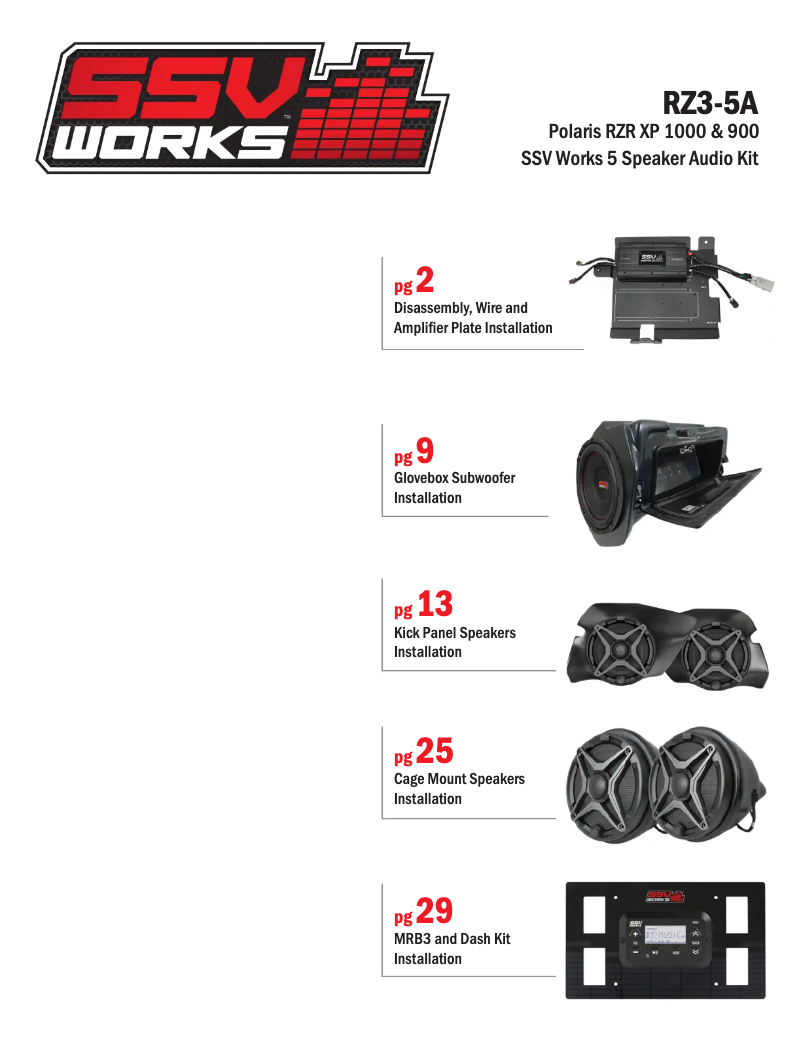Page 1 de la notice Manuel utilisateur SSV Works RZ3-5A
