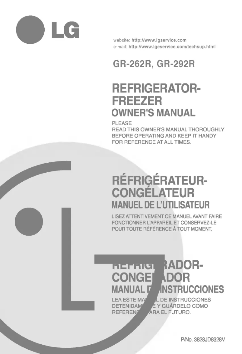 Image de la première page du manuel de l'appareil GR-292SQ