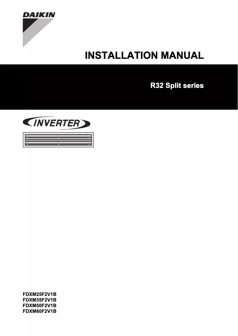 Page 1 de la notice Guide d'installation Daikin FDXM60F2V1B