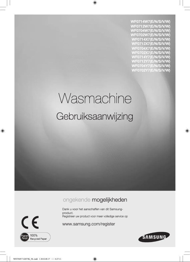 Page n°1 - Manuel utilisateur Samsung WF0712Y7