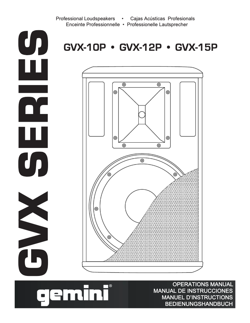 Page n°1 - Manuel utilisateur Gemini GVX-10P