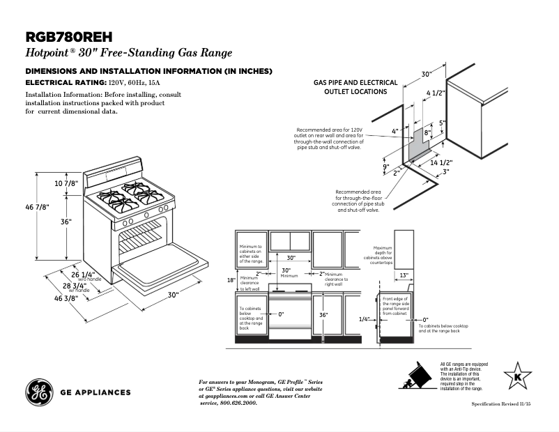 Página 1 del manual Ficha técnica Hotpoint RGB780REHSS