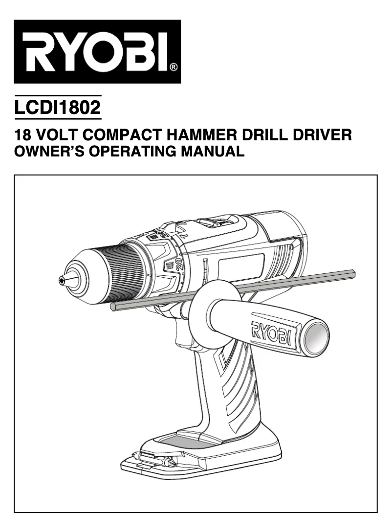 Page 1 de la notice Manuel utilisateur RYOBI LCDI18022