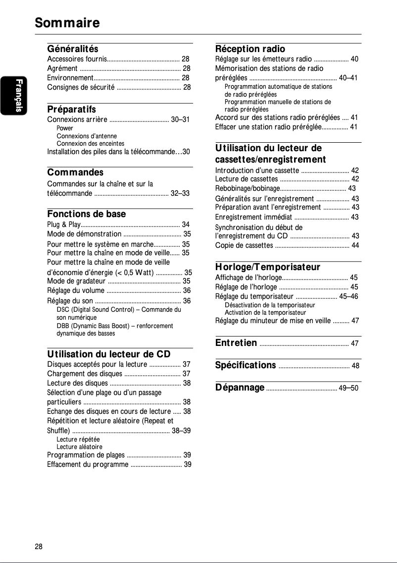 Page 1 of the manual User Manual Philips FW-C155