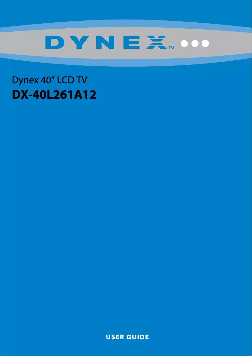 Page n°1 - Manuel utilisateur Dynex DX-40L261A12