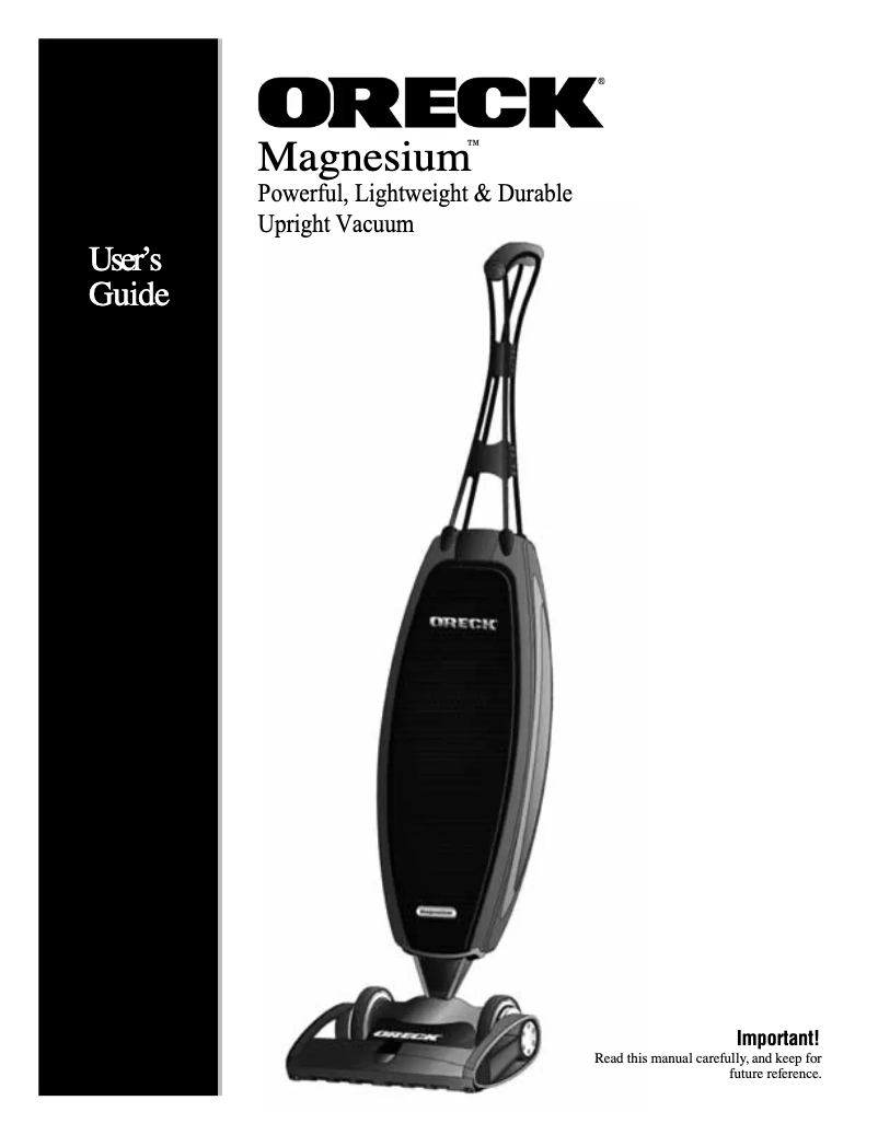 Página 1 del manual Manual de usuario Oreck Magnesium