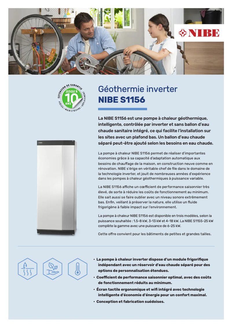 Page 1 de la notice Brochure Nibe S1156-8