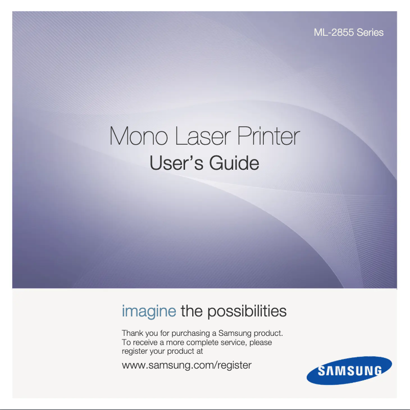 Image de la première page du manuel de l'appareil ML-2855ND