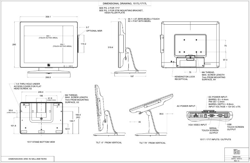 Page n°1 - Manuel utilisateur Elo 1517L Rev B