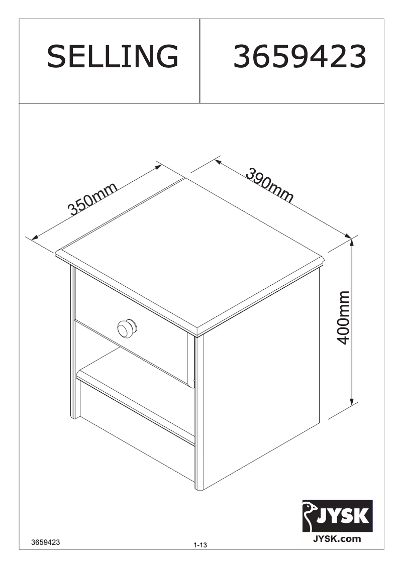 Página 1 del manual Manual de usuario JYSK Selling