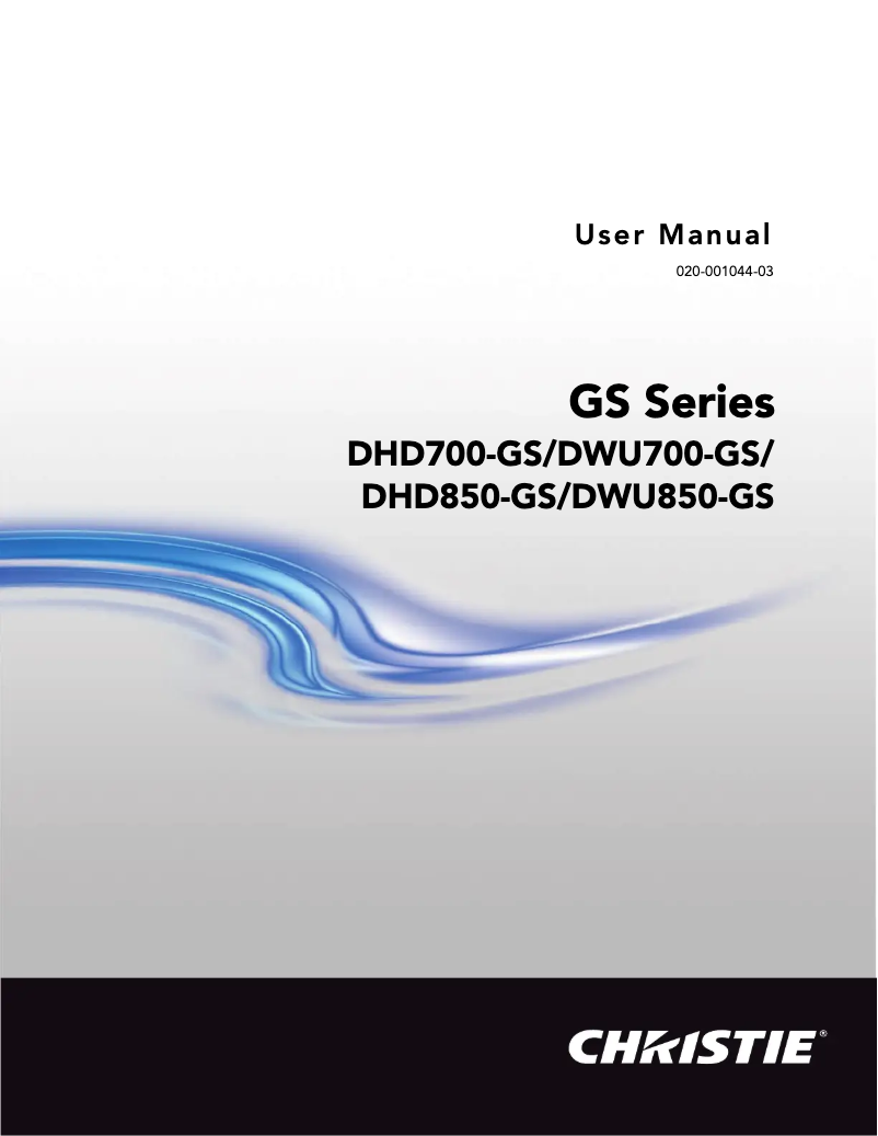 Page 1 de la notice Manuel utilisateur Christie DWU880-GS