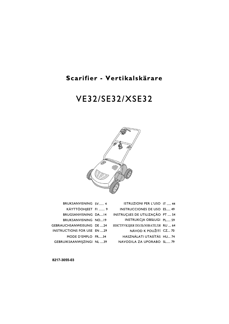 Page 1 de la notice Manuel utilisateur Stiga XSE 32