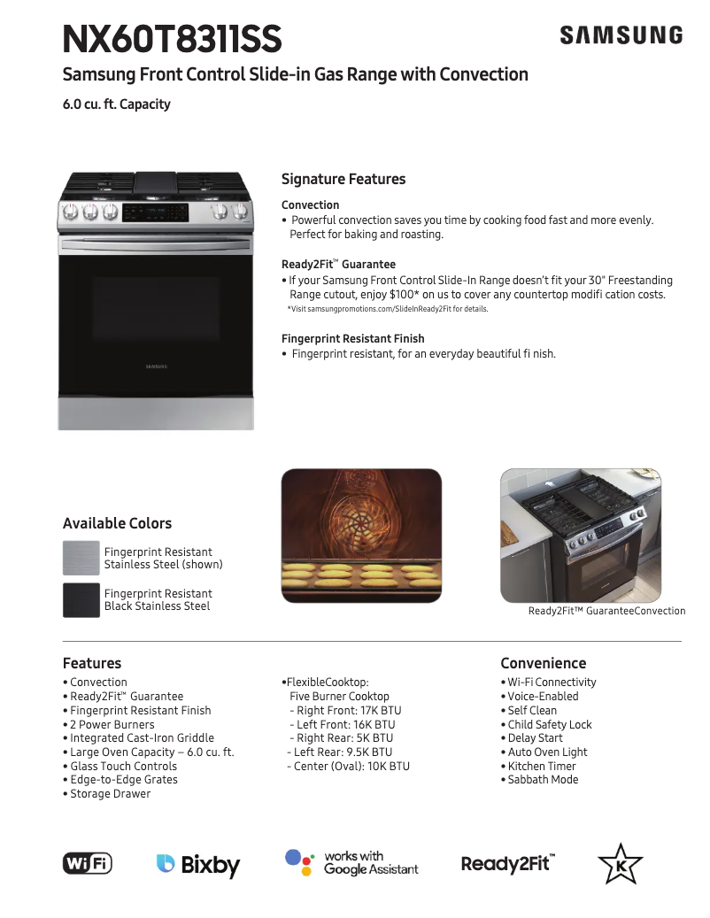 Page n°1 - Fiche technique Samsung NX60T8311SG