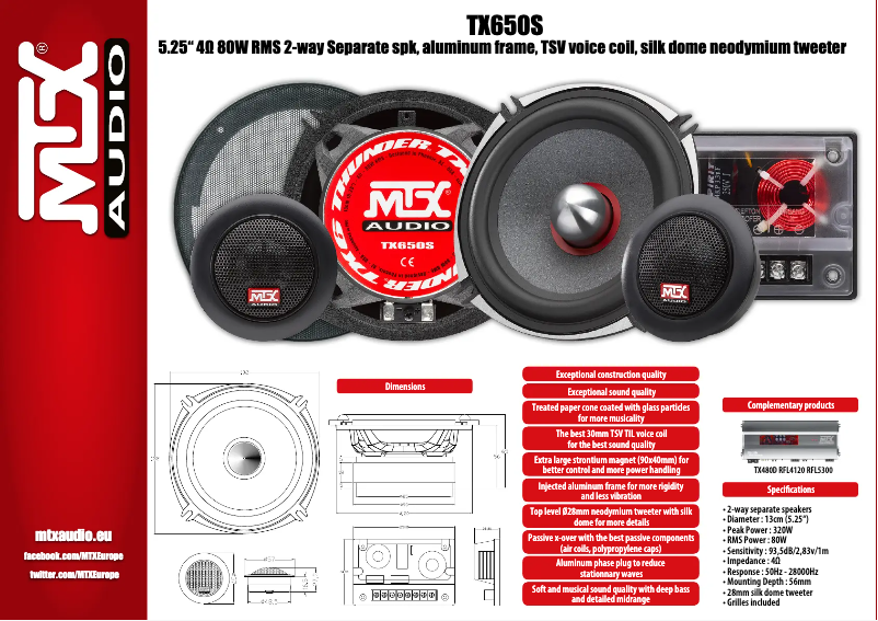 Page 1 de la notice Manuel utilisateur MTX Audio TX650S
