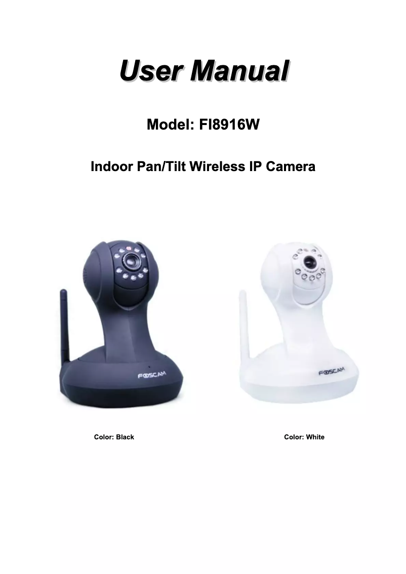 Page 1 de la notice Manuel utilisateur Foscam FI8916W