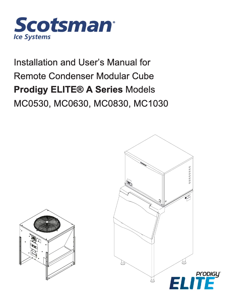 Page 1 de la notice Manuel utilisateur Scotsman MC1030R
