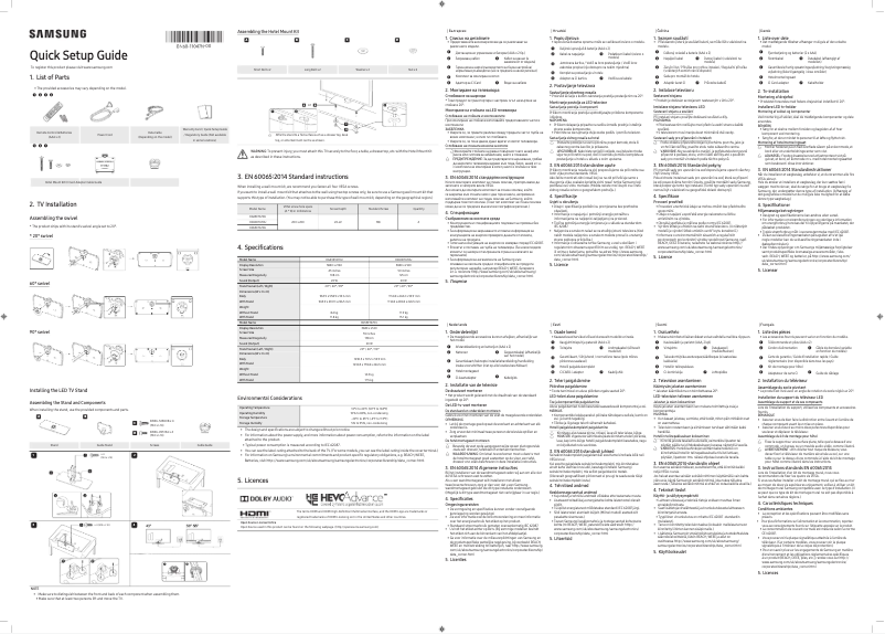 Page n°1 - Manuel utilisateur Samsung HG55ET670UE