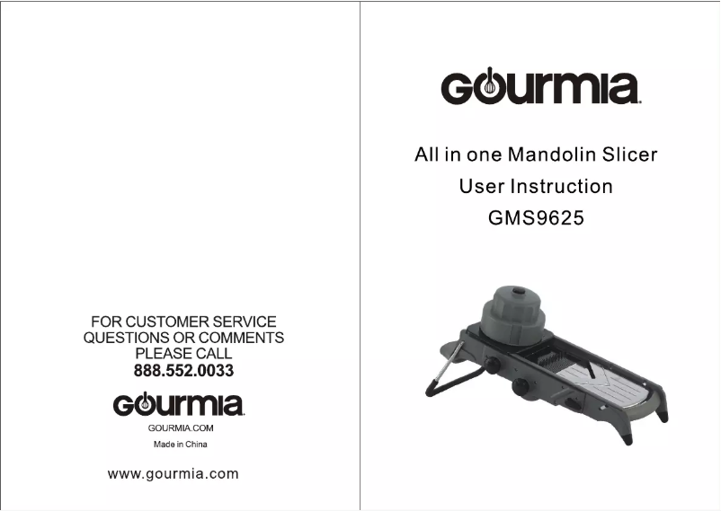 Page n°1 - Manuel utilisateur Gourmia GMS9625