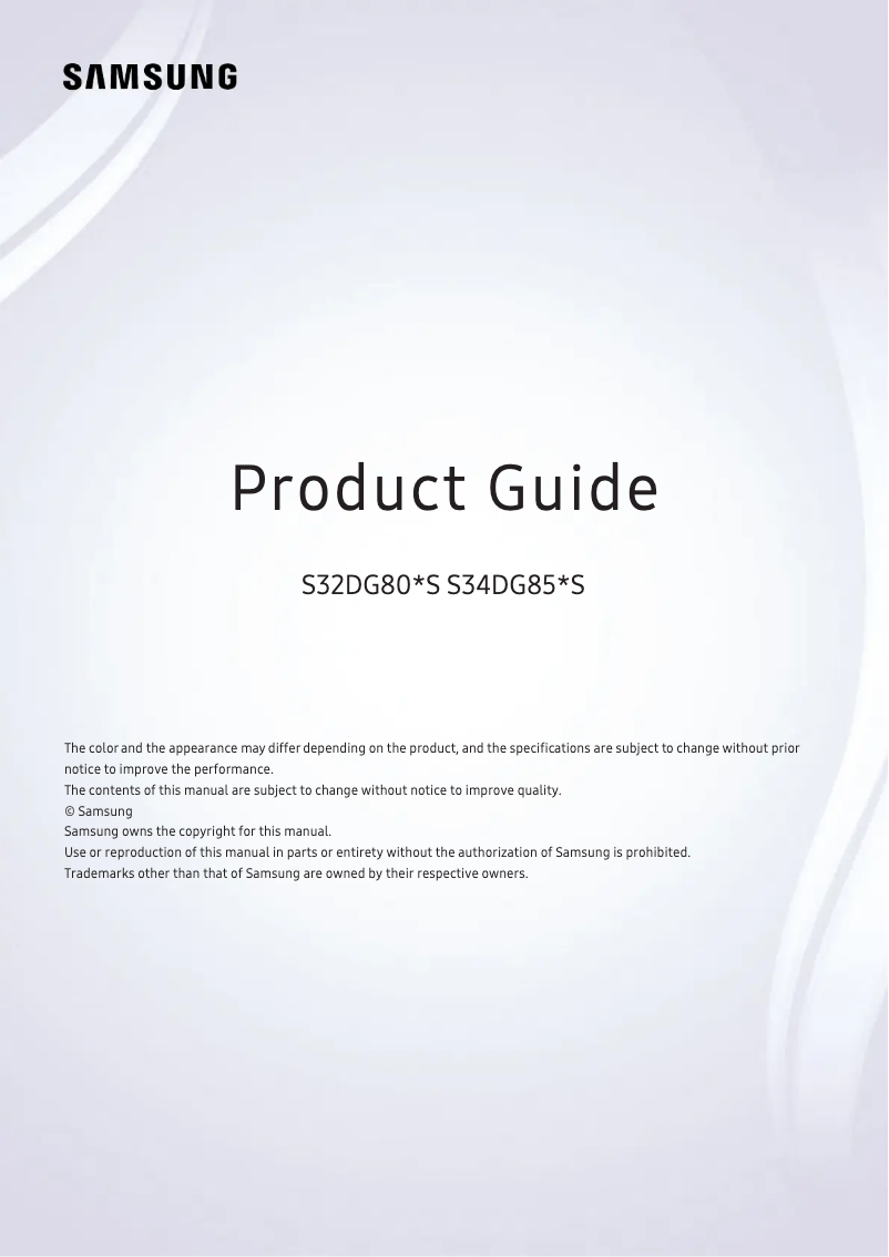 Page 1 de la notice Brochure Samsung S32DG802SN