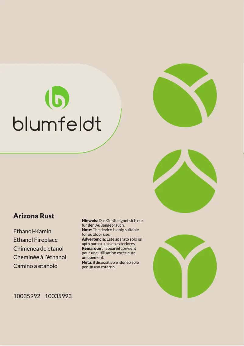 Page n°1 - Manuel utilisateur Blumfeldt Arizona Rust