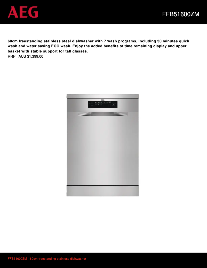 Página 1 del manual Ficha técnica AEG FFB51600ZM