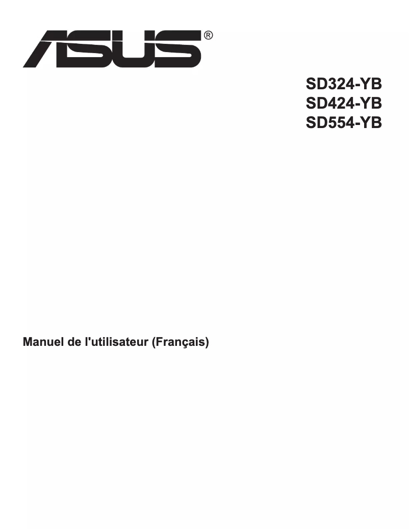 Page 1 de la notice Manuel utilisateur Asus SD424-YB