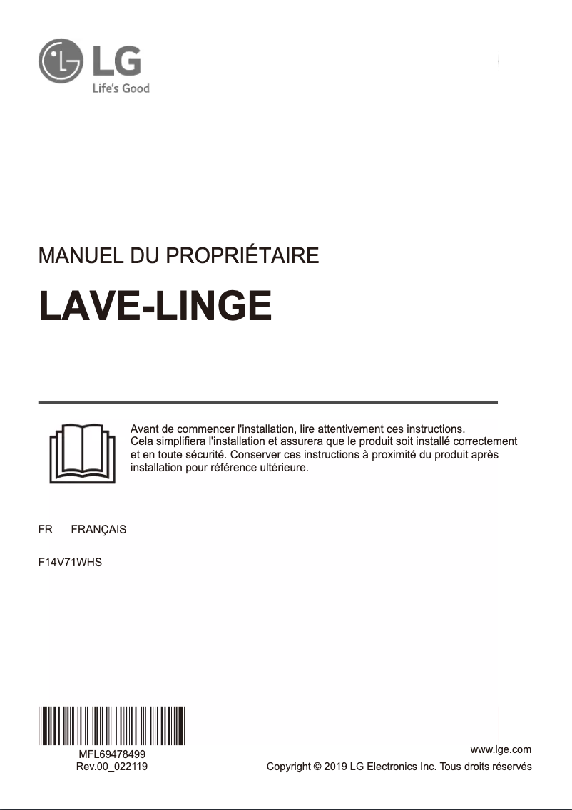Page n°1 - Manuel utilisateur LG F14V71WHS