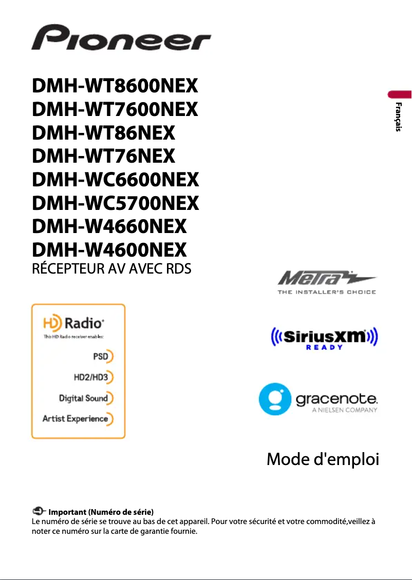Image de la première page du manuel de l'appareil DMH-W4600NEX