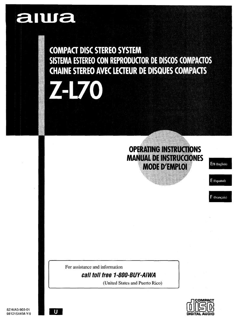 Page 1 de la notice Manuel utilisateur Aiwa Z-L70