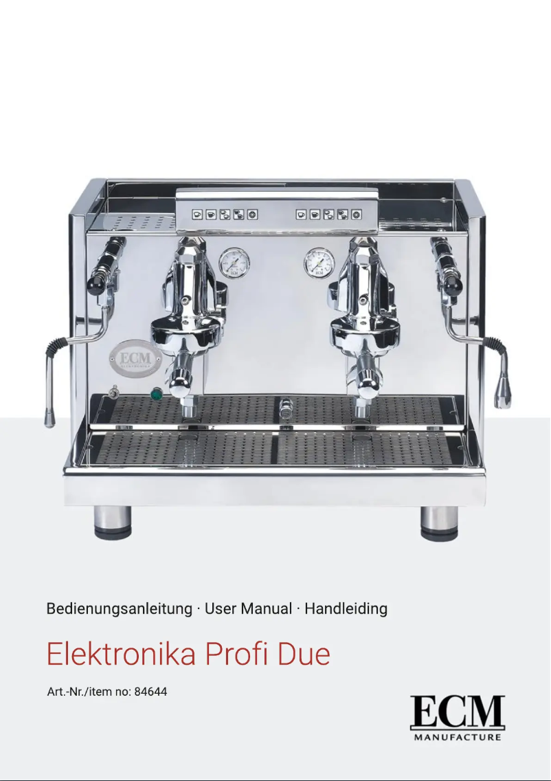 Page n°1 - Manuel utilisateur ECM Elektronika Profi Due
