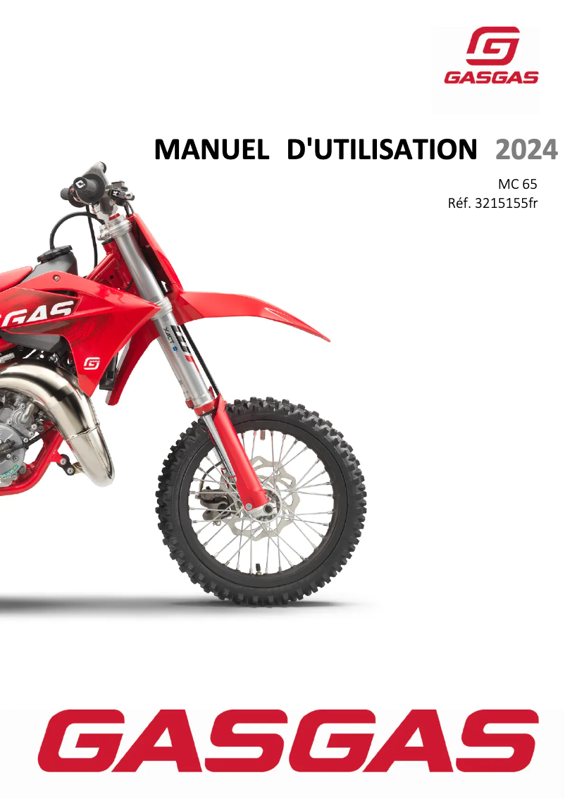Page 1 de la notice Manuel utilisateur GasGas MC 65 (2024)