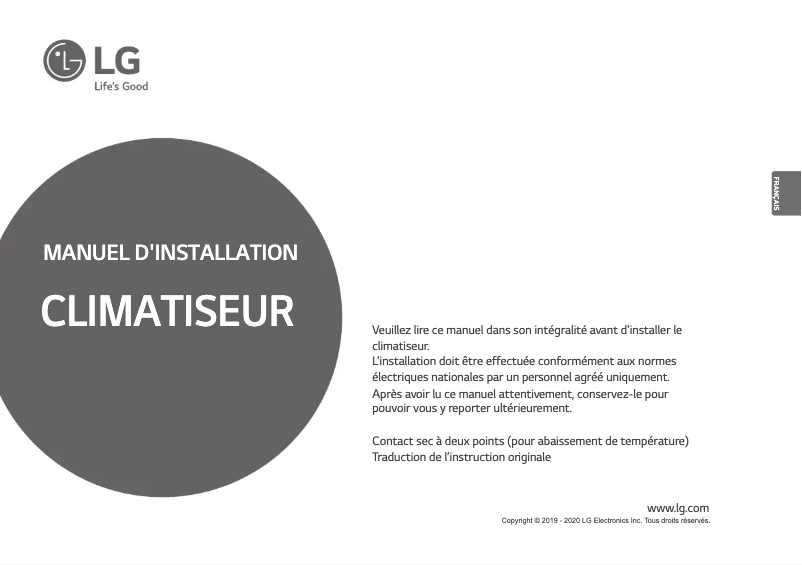 Page n°1 - Manuel utilisateur LG PDRYCB400
