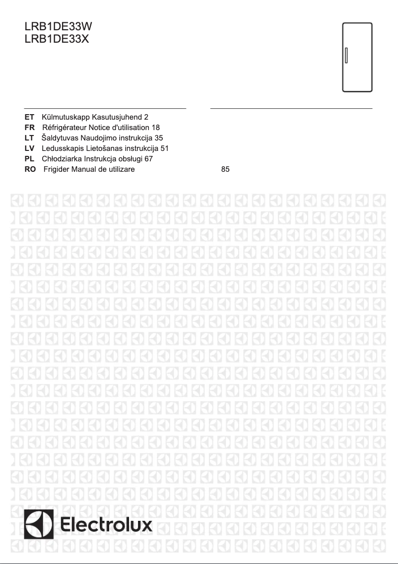 Page 1 de la notice Manuel utilisateur Electrolux LRB1DE33W