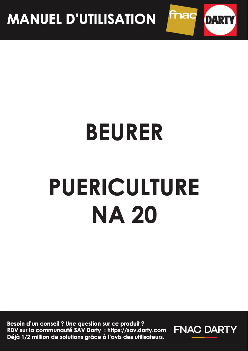 Page n°1 - Manuel utilisateur Beurer NA 20