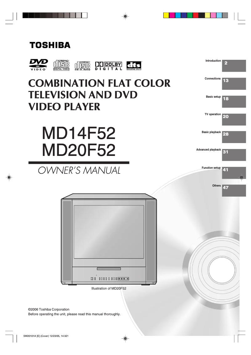 Image de la première page du manuel de l'appareil MD14F52