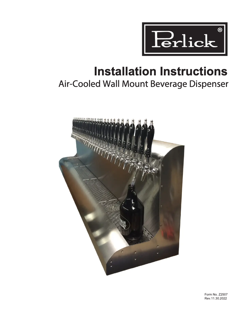 Page 1 de la notice Manuel utilisateur Perlick 3076